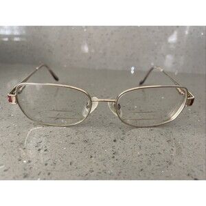 Charmant CH10837 Eyeglasses Frames ONLY Gold & Red 51-17-130 Pure Titanium